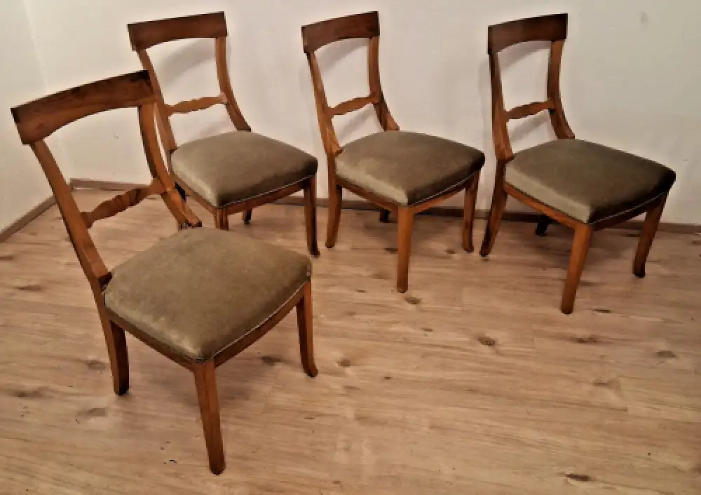 4 Biedermeier Stühle Esszimmerstühle Stil  Antik ca. 1900 Jh. 0