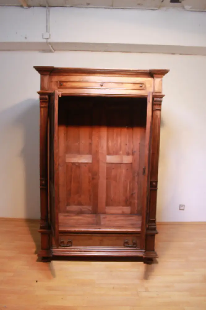Wäscheschrank Kleiderschrank Schlafzimmer Antik in Esche  ca. 19 Jh. 7