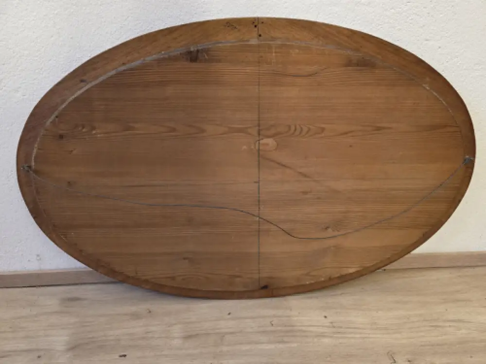 Spiegel Wandspiegel Flurspiegel Facettenschliff Oval Alt Massiv Antik ca. 1900h 7