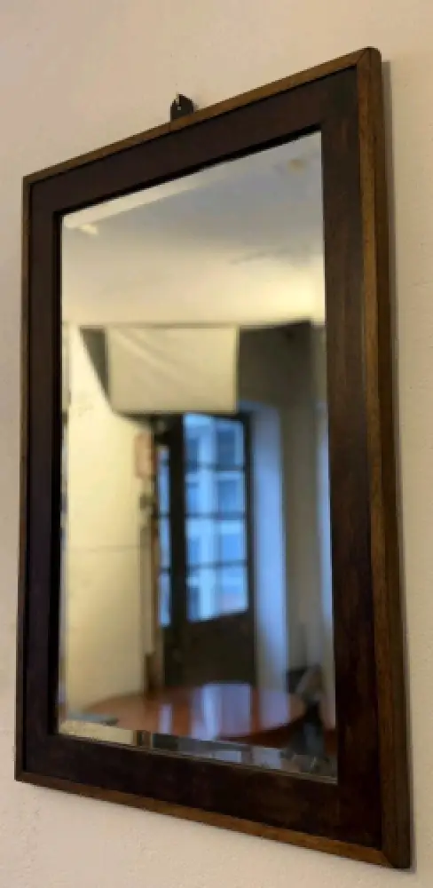 Spiegel Wandspiegel Flurspiegel Facettenschliff Alt Massiv Antik ca. 1900h 0