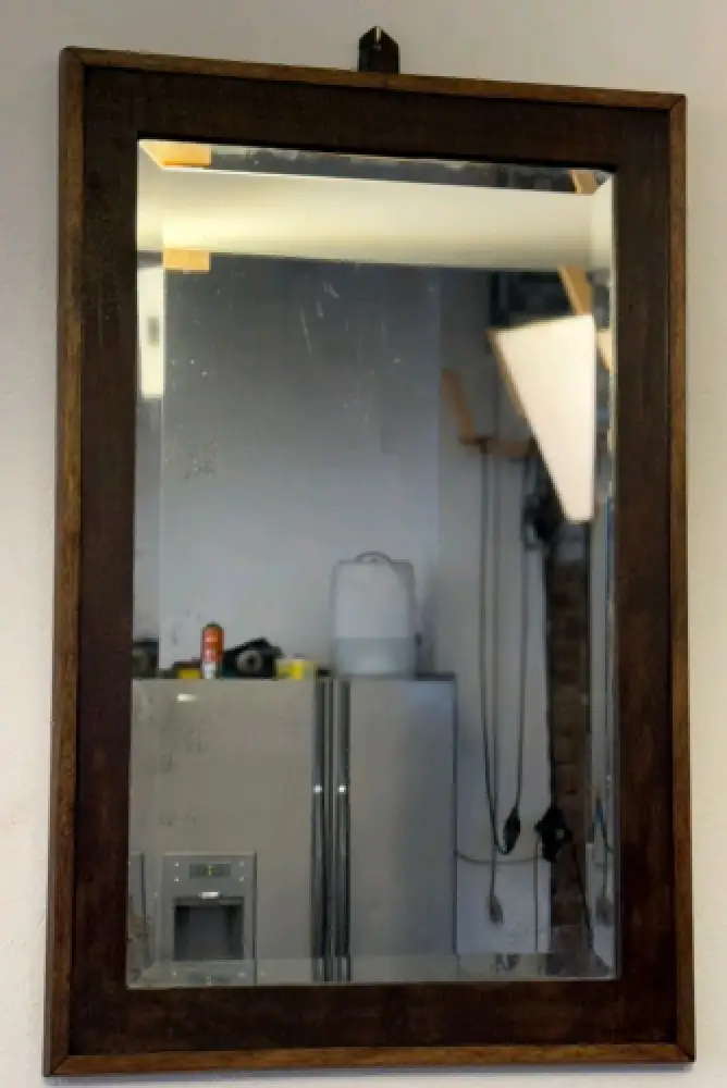 Spiegel Wandspiegel Flurspiegel Facettenschliff Alt Massiv Antik ca. 1900h 1