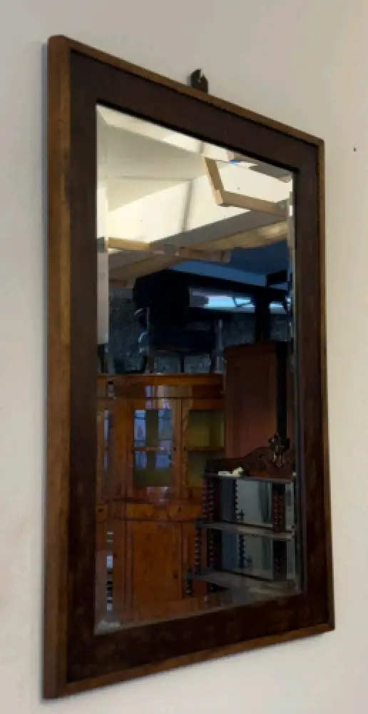 Spiegel Wandspiegel Flurspiegel Facettenschliff Alt Massiv Antik ca. 1900h 2