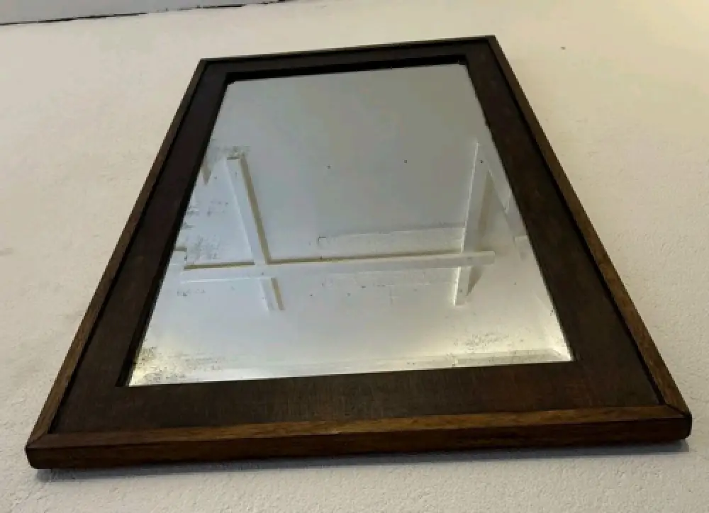 Spiegel Wandspiegel Flurspiegel Facettenschliff Alt Massiv Antik ca. 1900h 3