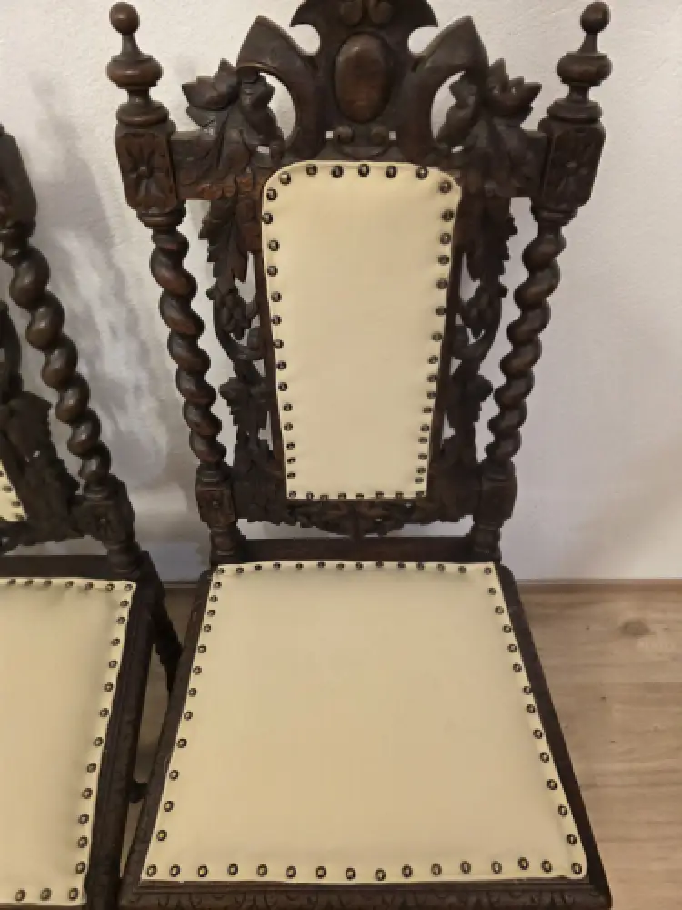 4  Esszimmerstühle Jagdstühle Küchenstühle Gründerzeit Antik ca. 1900 Jh. 8