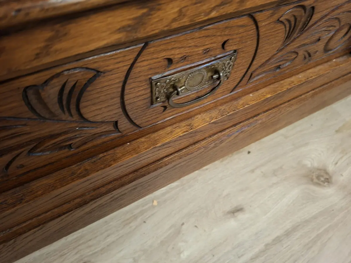 Wäscheschrank Kleiderschrank Schlafzimmer Antik in Eiche ca. 19 Jh. 15