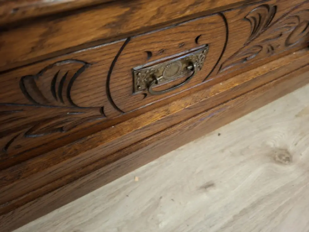 Wäscheschrank Kleiderschrank Schlafzimmer Antik in Eiche ca. 19 Jh. 15