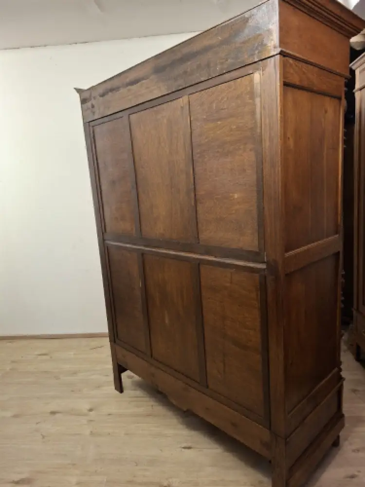 Wäscheschrank Kleiderschrank Schlafzimmer Antik in Eiche ca. 19 Jh. 16