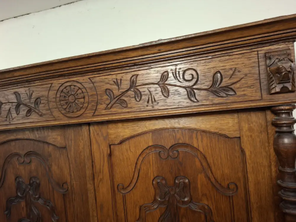 Wäscheschrank Kleiderschrank Schlafzimmer Antik in Eiche ca. 19 Jh. 6