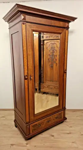 Wäscheschrank Kleiderschrank Schlafzimmer Antik in Eiche ca. 19 Jh.
