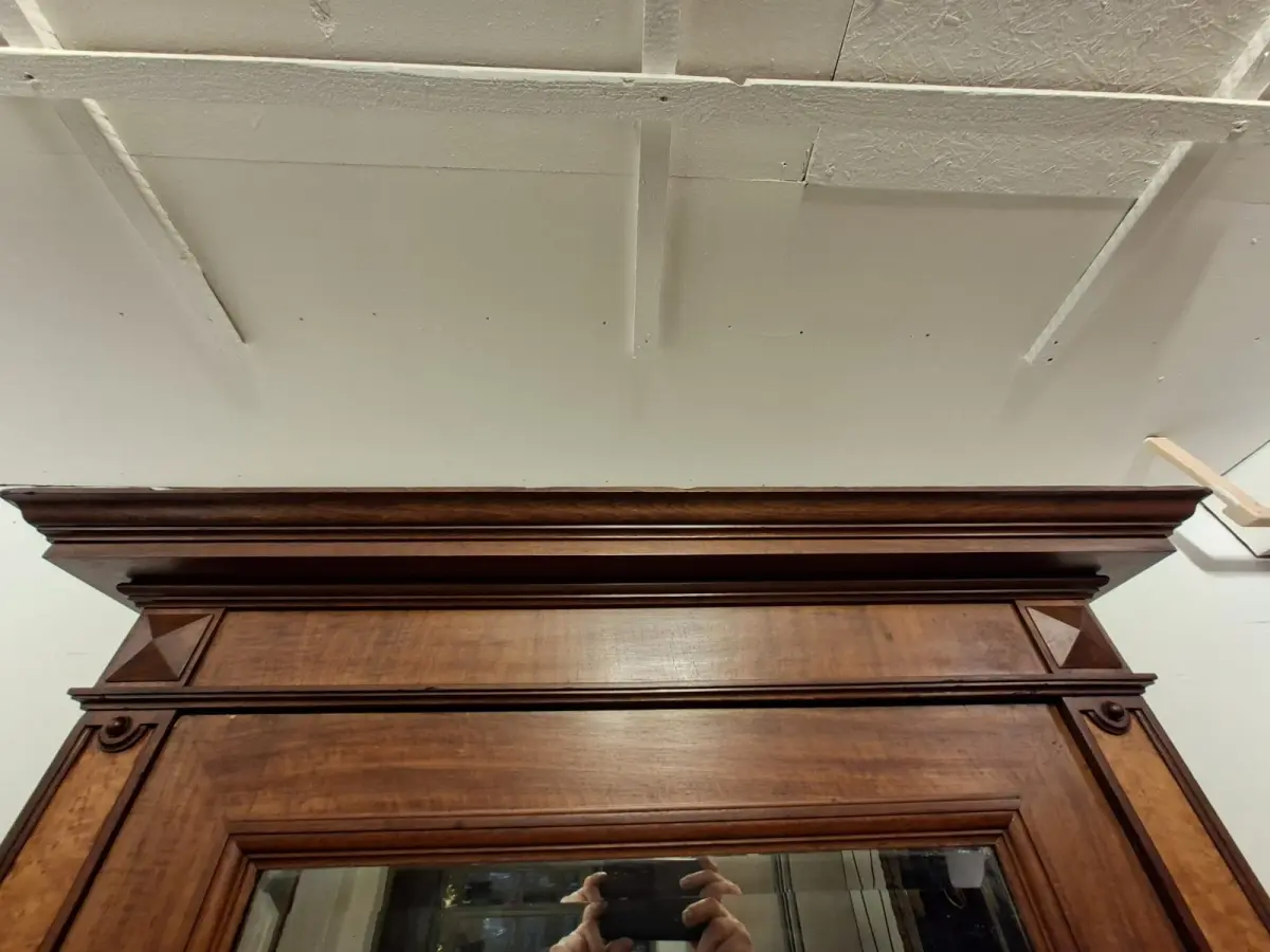 Wäscheschrank Kleiderschrank Schlafzimmer Antik in Eiche ca. 19 Jh. 10