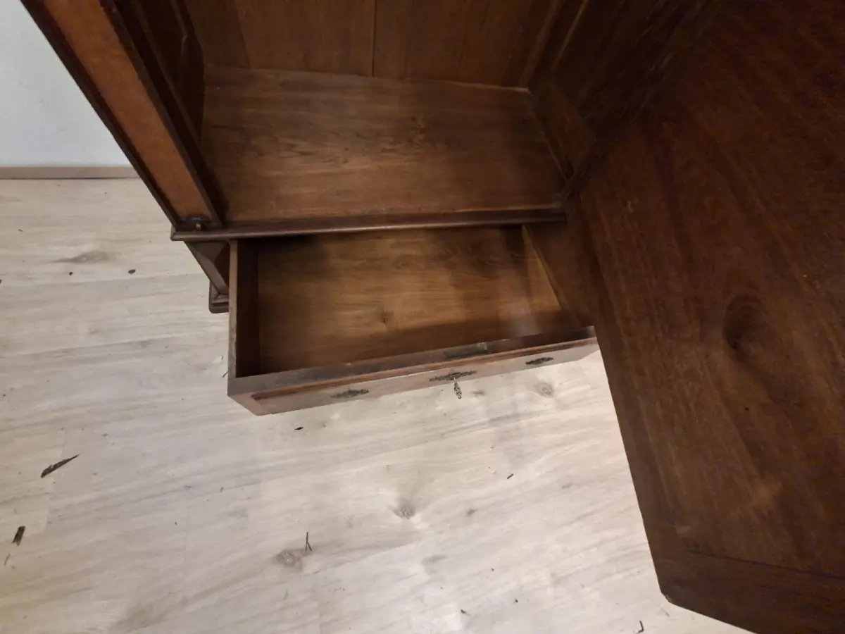 Wäscheschrank Kleiderschrank Schlafzimmer Antik in Eiche ca. 19 Jh. 12