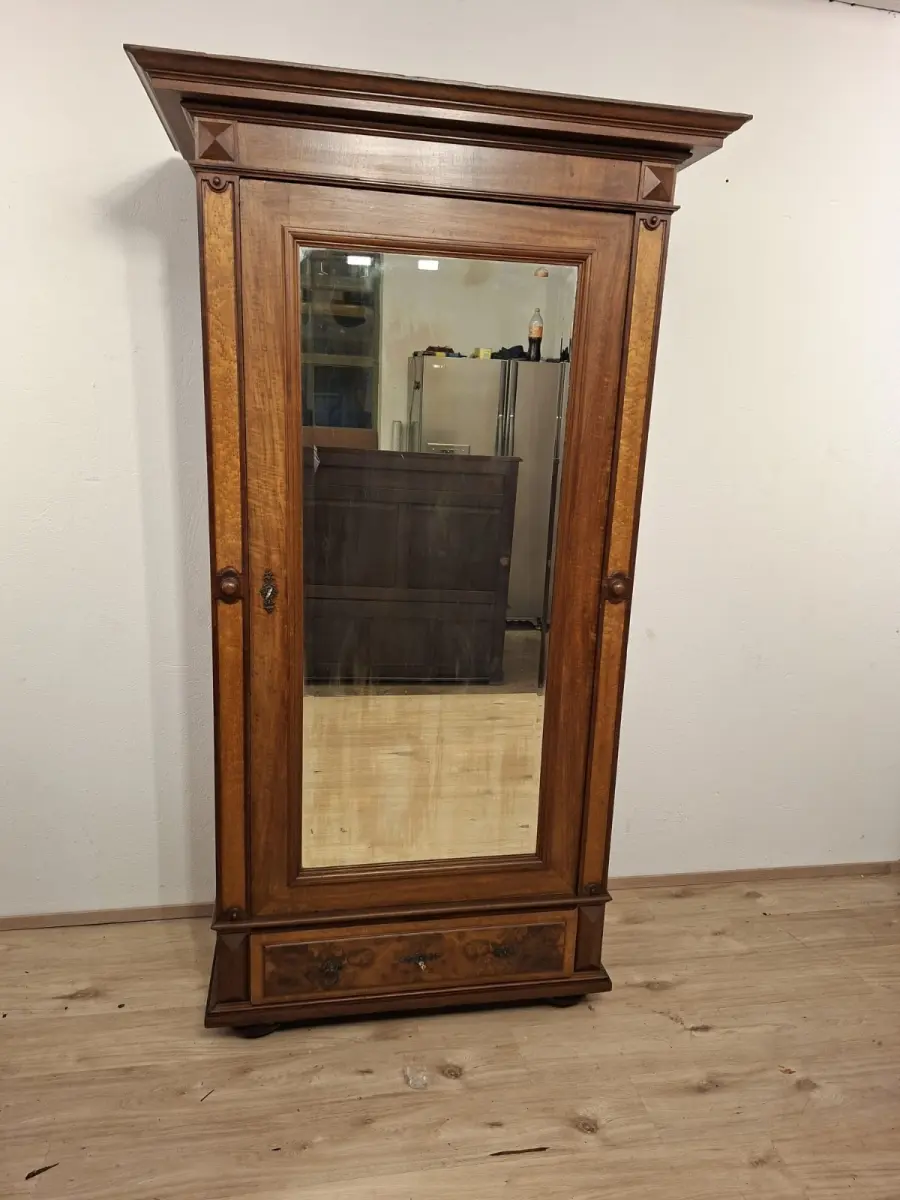 Wäscheschrank Kleiderschrank Schlafzimmer Antik in Eiche ca. 19 Jh. 2