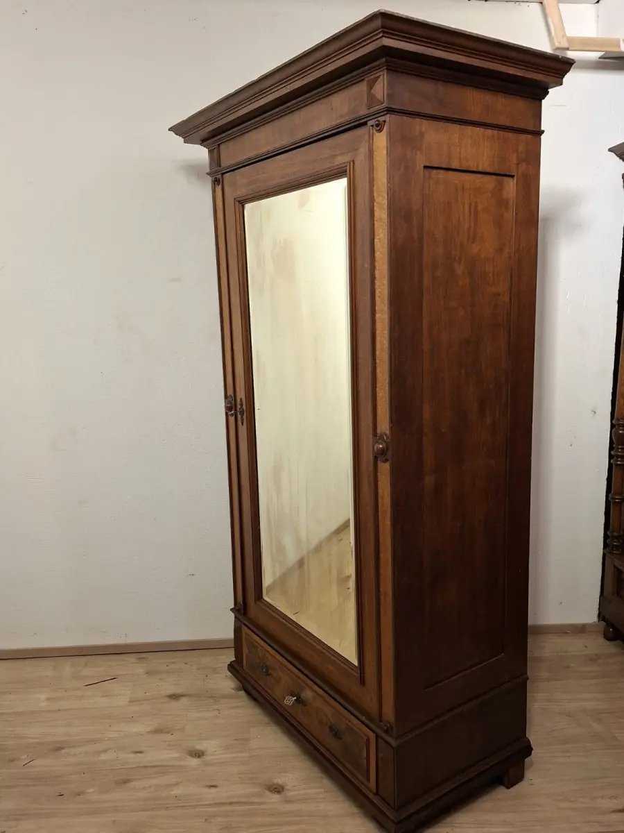 Wäscheschrank Kleiderschrank Schlafzimmer Antik in Eiche ca. 19 Jh. 3