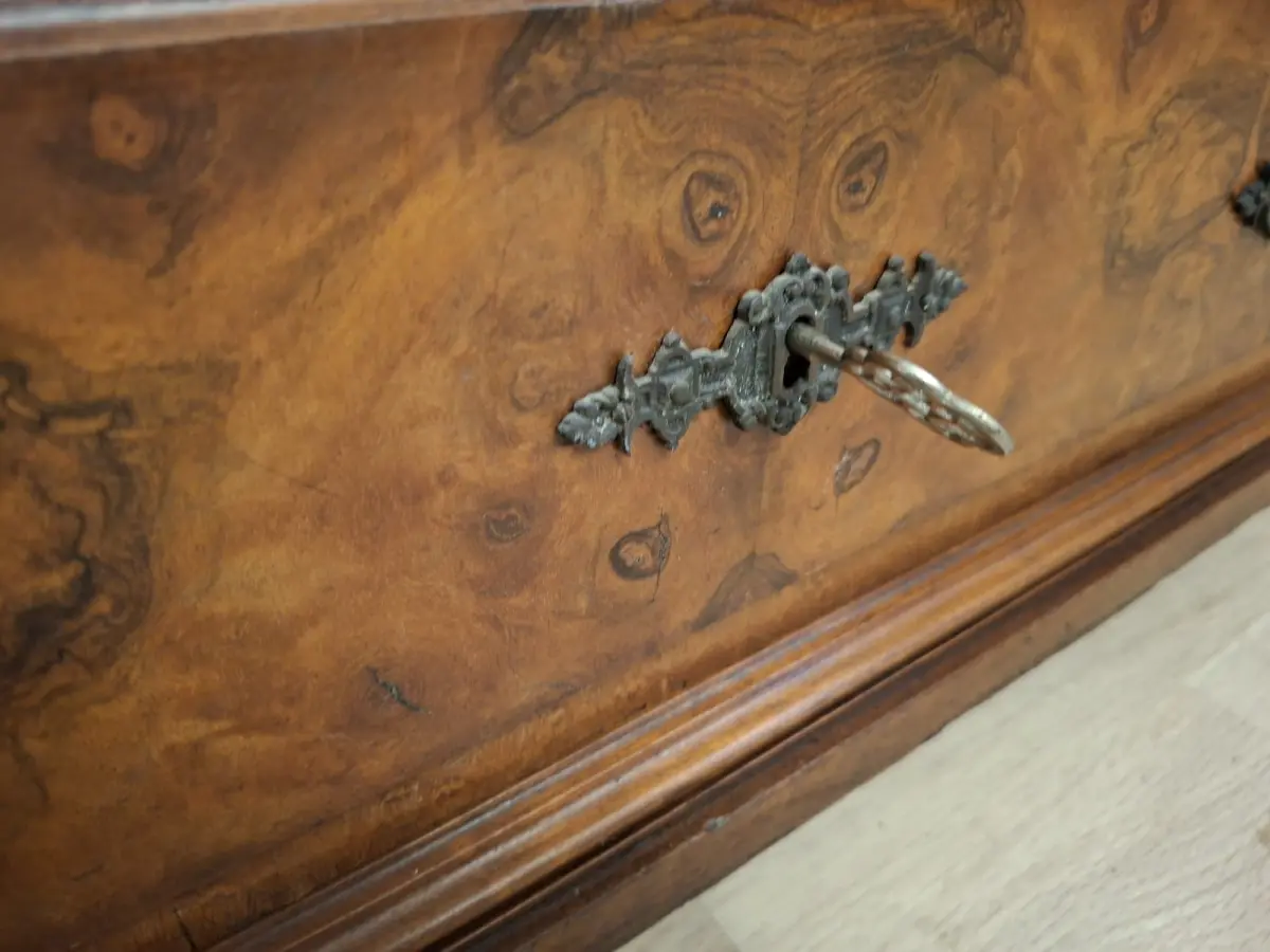 Wäscheschrank Kleiderschrank Schlafzimmer Antik in Eiche ca. 19 Jh. 7