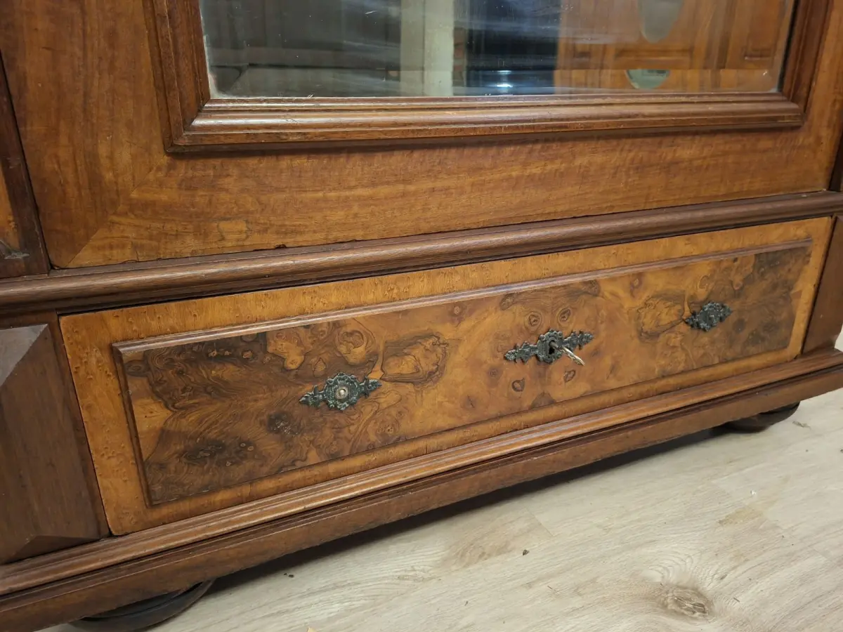 Wäscheschrank Kleiderschrank Schlafzimmer Antik in Eiche ca. 19 Jh. 8