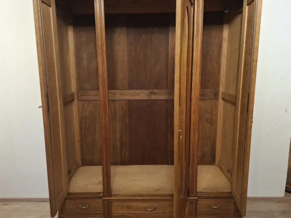 Wäscheschrank Kleiderschrank Schlafzimmer Antik in Eiche ca. 19 Jh. 4