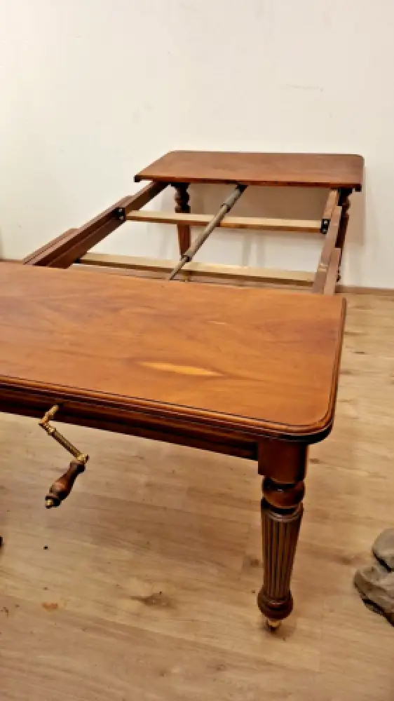 Esstisch   Auszugstisch mit Kurbelmechanismus, England Antik 1930 1