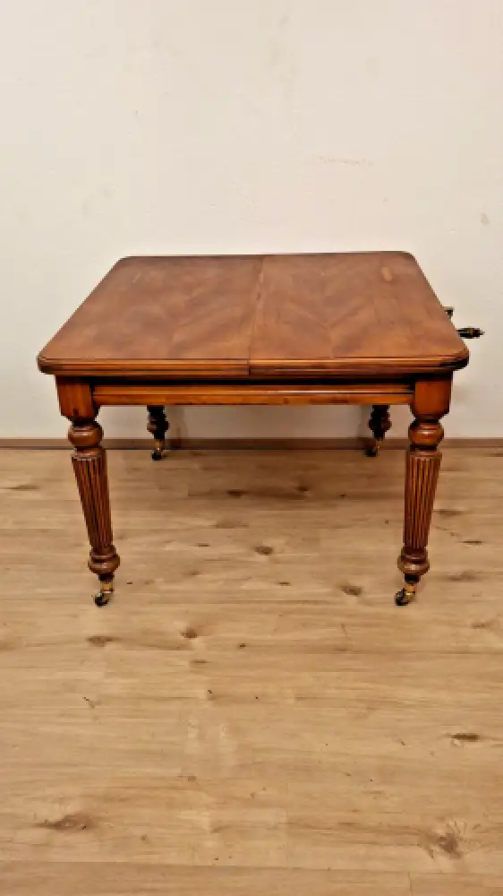 Esstisch   Auszugstisch mit Kurbelmechanismus, England Antik 1930 2