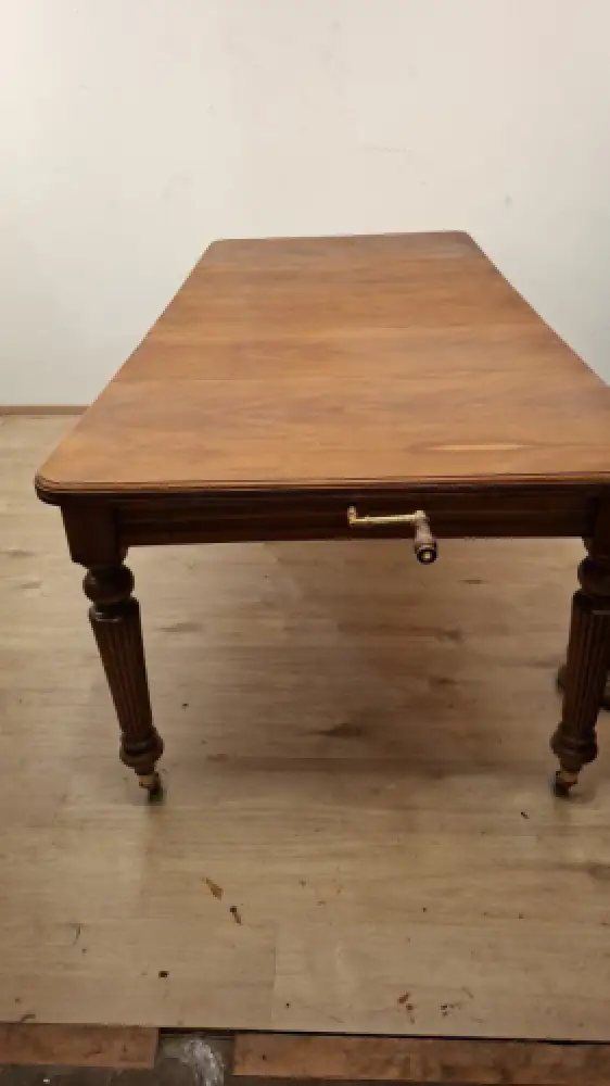 Esstisch   Auszugstisch mit Kurbelmechanismus, England Antik 1930 6