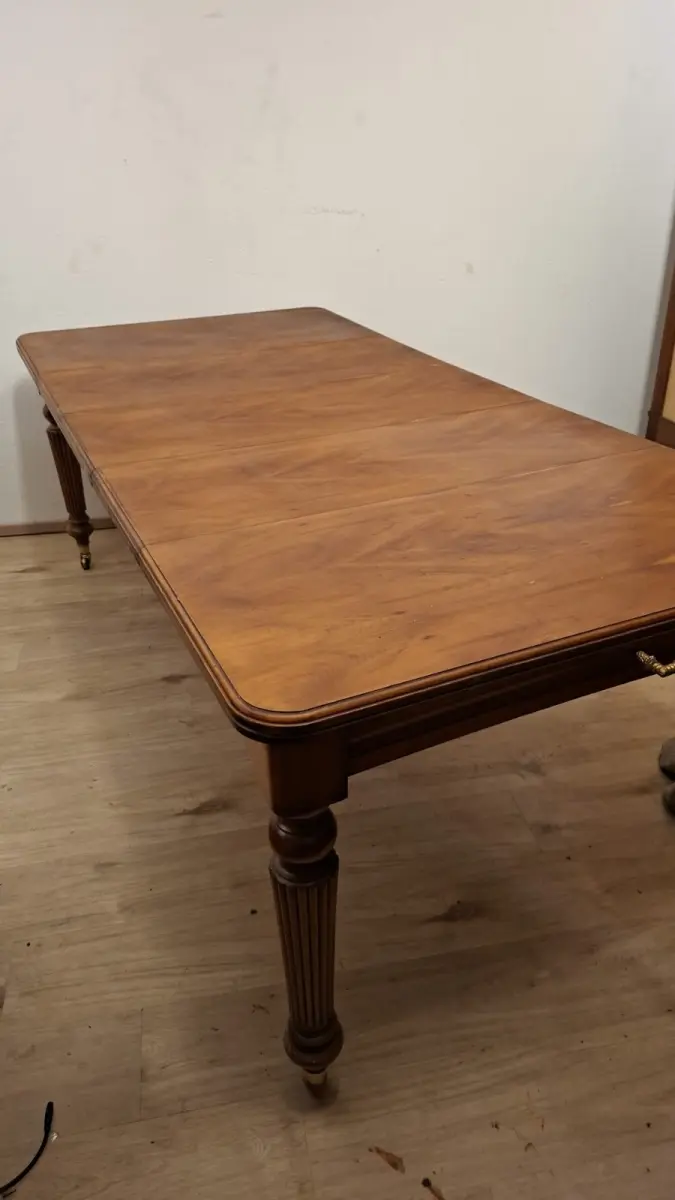 Esstisch   Auszugstisch mit Kurbelmechanismus, England Antik 1930 7