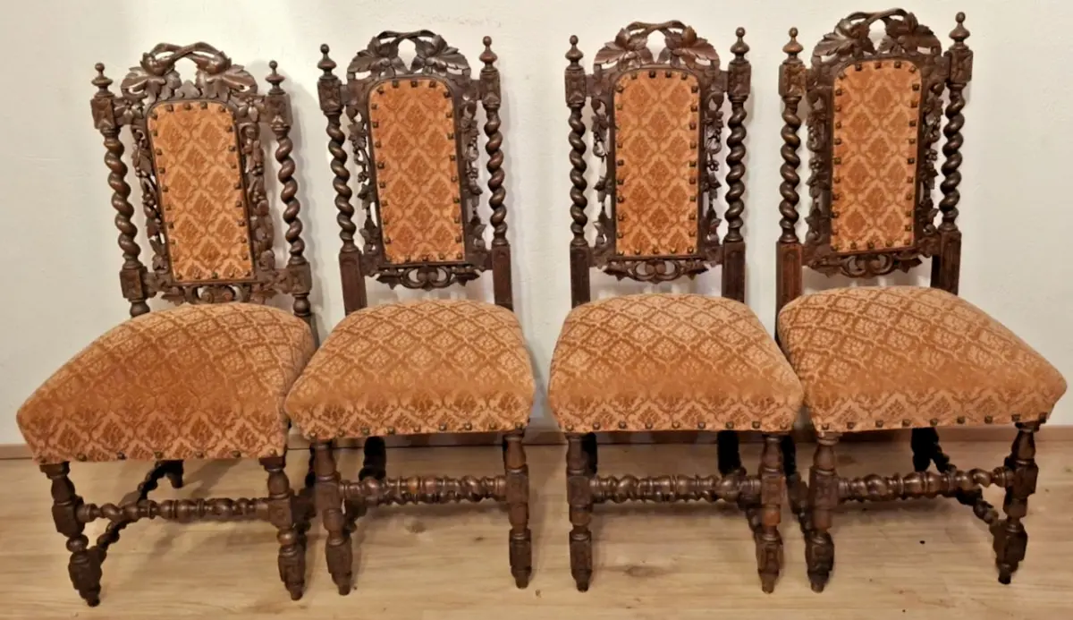 4  Esszimmerstühle Set Jagdstühle   Küchenstühle Gründer  Antik ca. 1900 Jh.