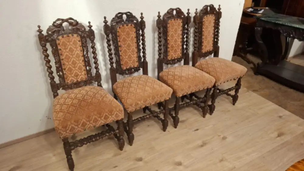 4  Esszimmerstühle Set Jagdstühle   Küchenstühle Gründer  Antik ca. 1900 Jh. 2