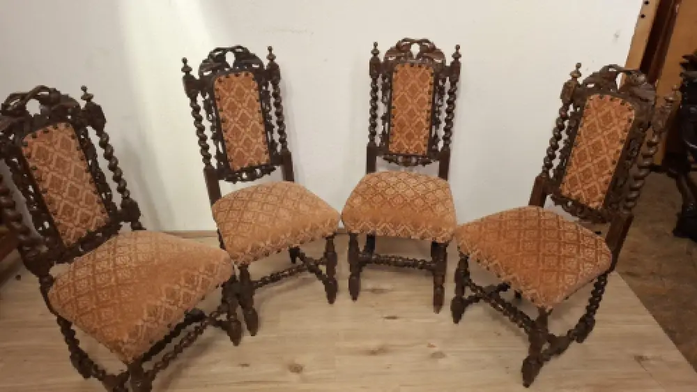 4  Esszimmerstühle Set Jagdstühle   Küchenstühle Gründer  Antik ca. 1900 Jh. 3