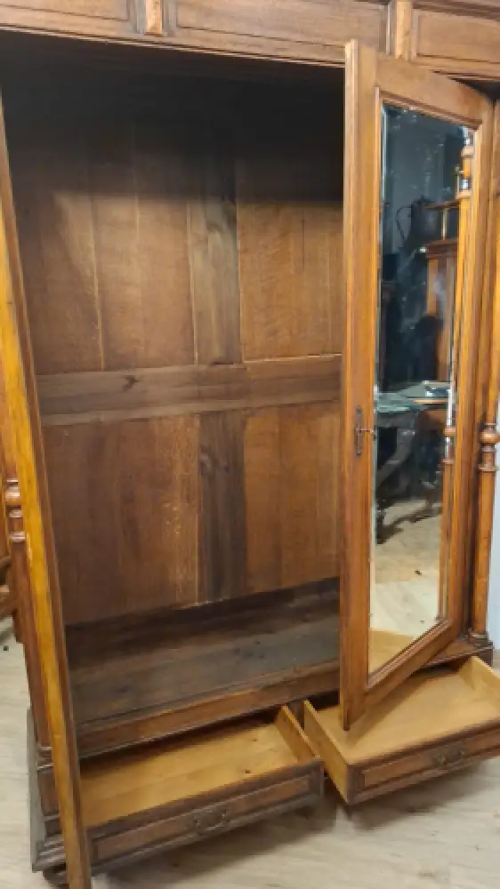 Wäscheschrank Kleiderschrank Schlafzimmer Antik ca. 19 Jh. 7