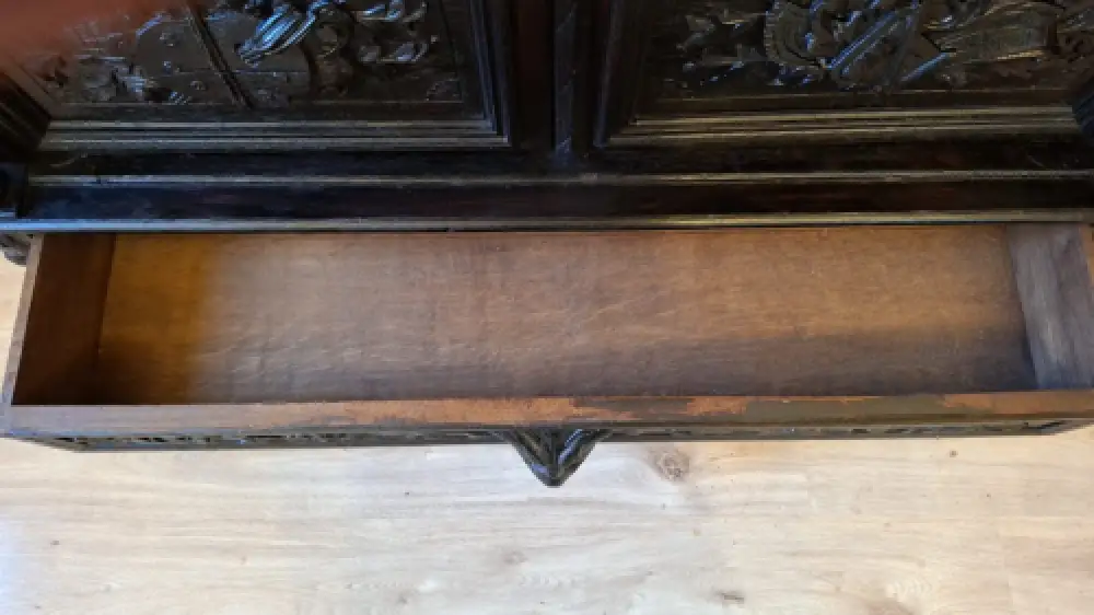 Bücherschrank Vitrine Bibolotheksschrank Antik Jagdstil ca 1900 10