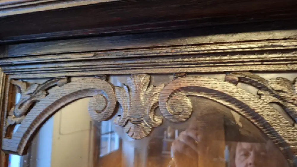 Bücherschrank Vitrine Bibolotheksschrank Antik Jagdstil ca 1900 6