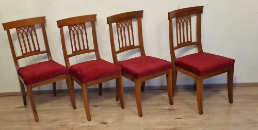 Antik 4  Esszimmerstühle Biedermeier Stil Küchenstühle Stühle  ca. 1920Jh. 0