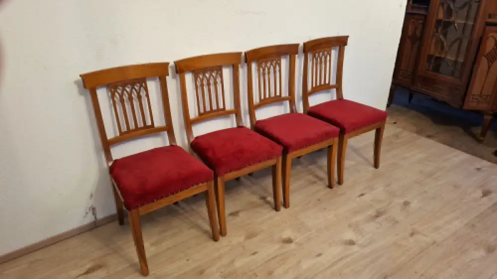 Antik 4  Esszimmerstühle Biedermeier Stil Küchenstühle Stühle  ca. 1920Jh. 2