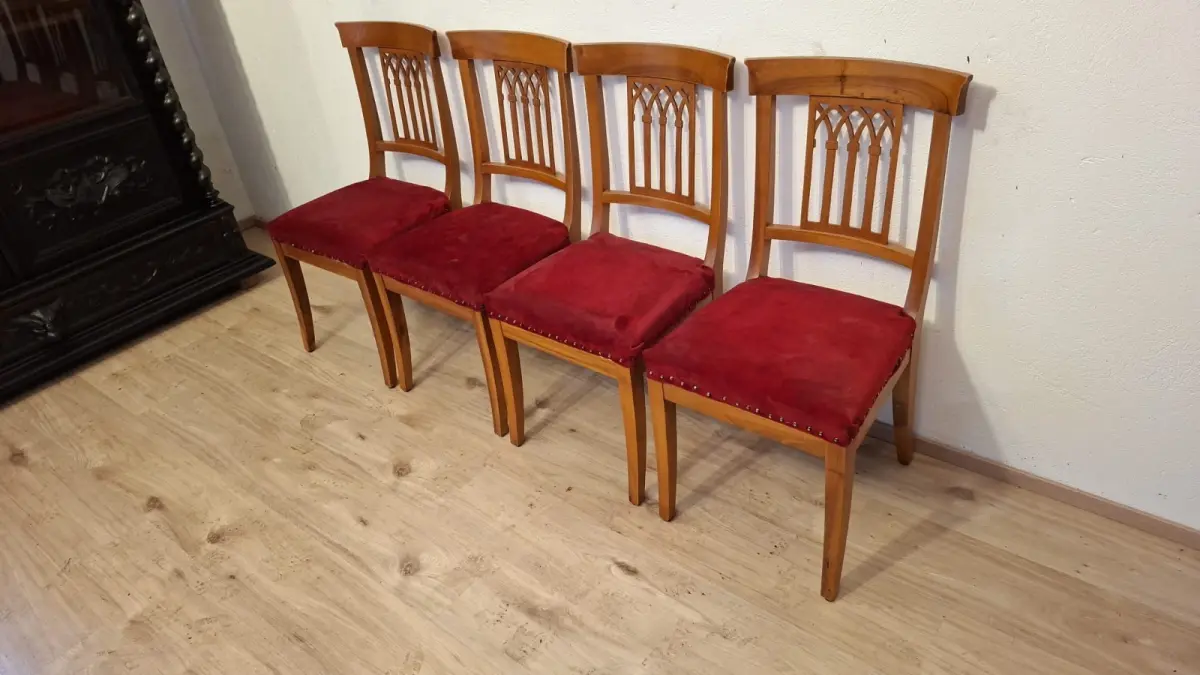Antik 4  Esszimmerstühle Biedermeier Stil Küchenstühle Stühle  ca. 1920Jh. 5