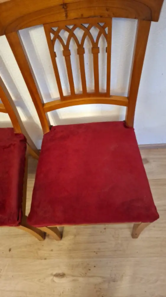 Antik 4  Esszimmerstühle Biedermeier Stil Küchenstühle Stühle  ca. 1920Jh. 6