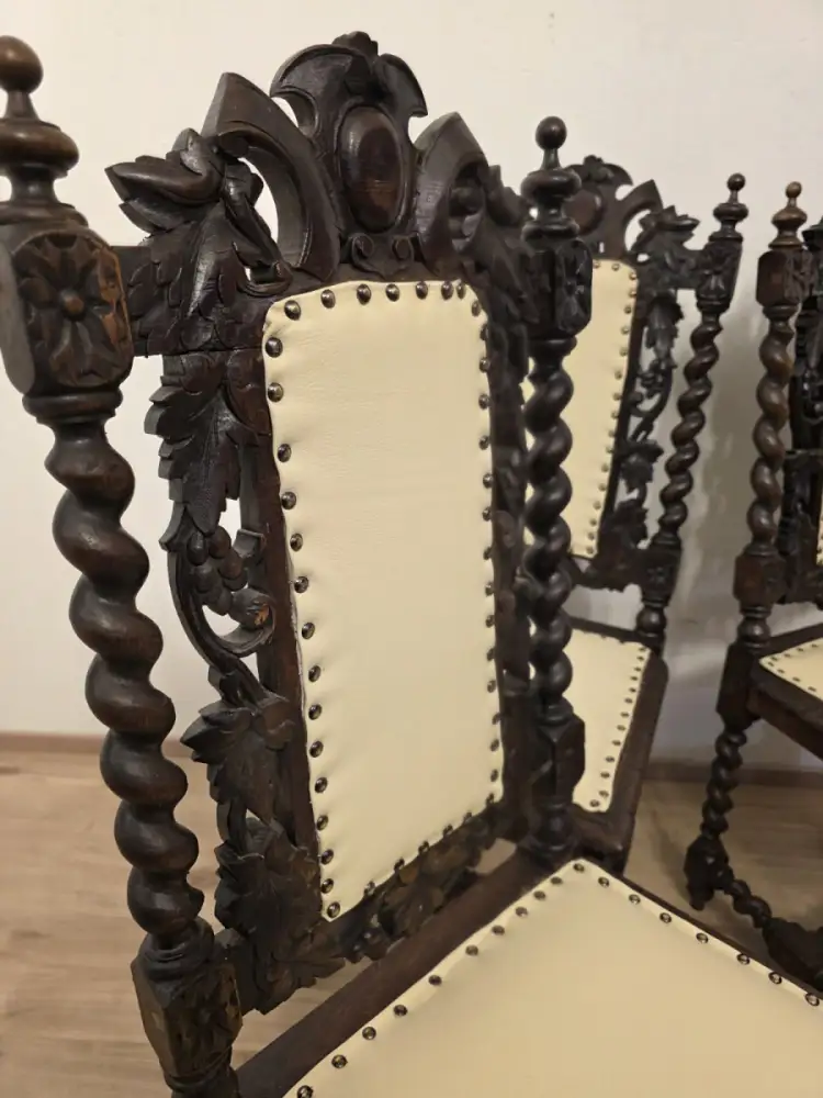 4  Esszimmerstühle Jagdstühle Küchenstühle Gründerzeit Antik ca. 1900 Jh. 10