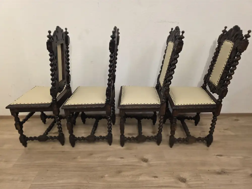 4  Esszimmerstühle Jagdstühle Küchenstühle Gründerzeit Antik ca. 1900 Jh. 4