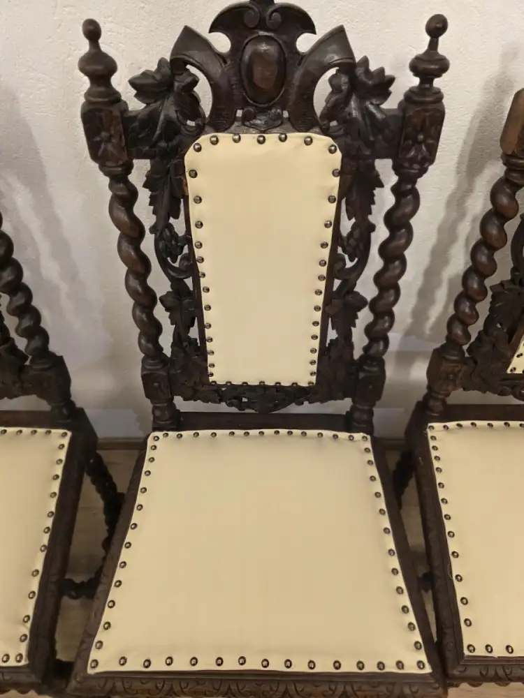 4  Esszimmerstühle Jagdstühle Küchenstühle Gründerzeit Antik ca. 1900 Jh. 7