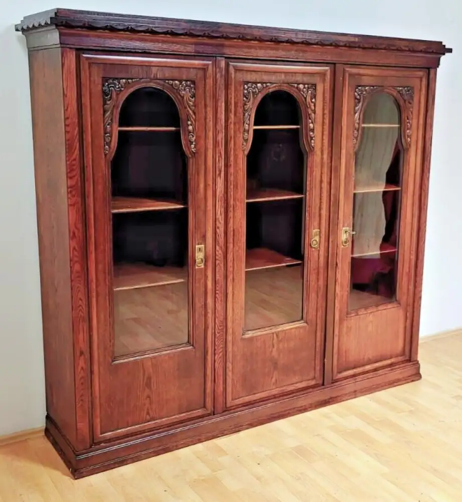 Bücherschrank Vitrine Bibolotheksschrank Antik ca 1910 1