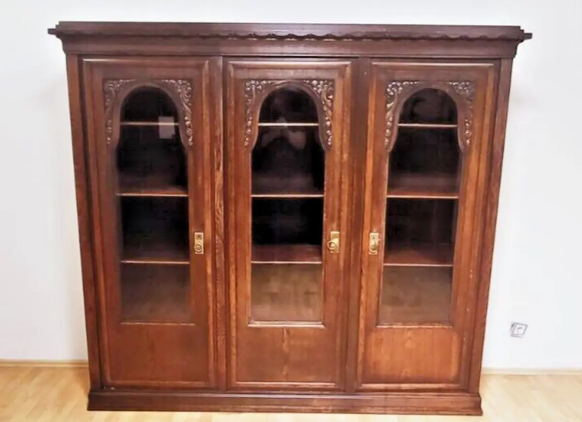 Bücherschrank Vitrine Bibolotheksschrank Antik ca 1910 2