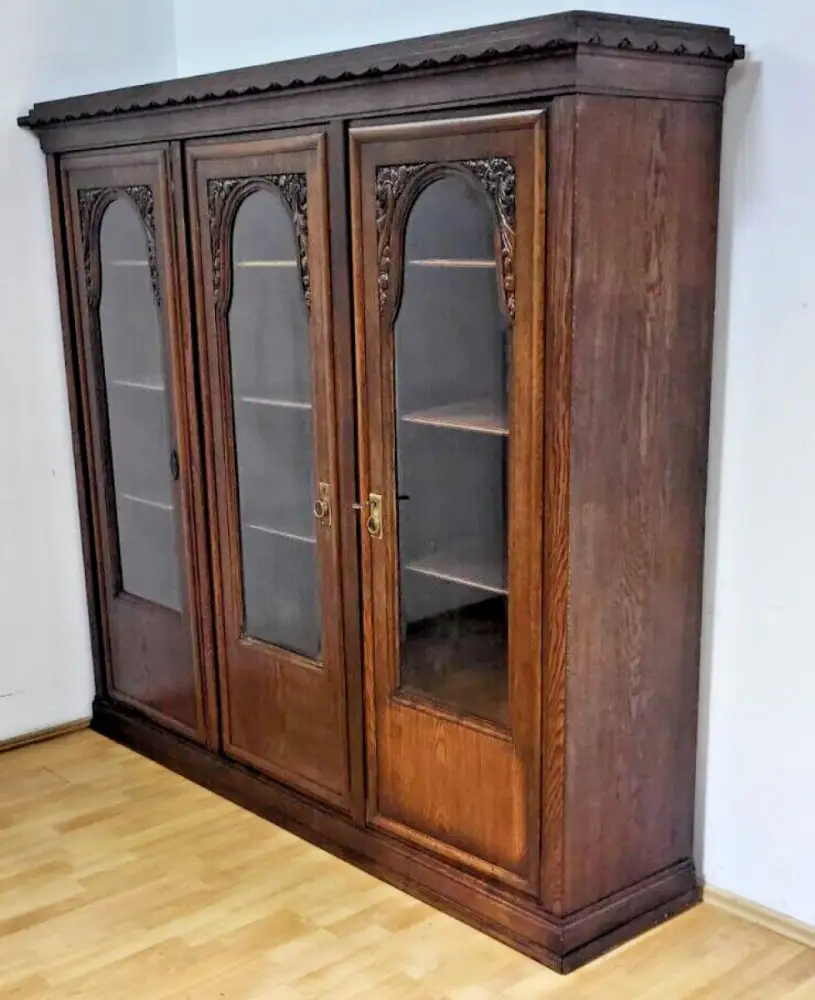 Bücherschrank Vitrine Bibolotheksschrank Antik ca 1910 3