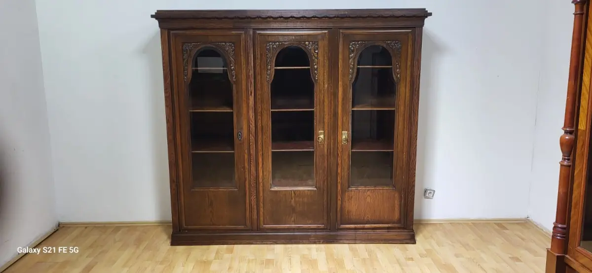 Bücherschrank Vitrine Bibolotheksschrank Antik ca 1910 4