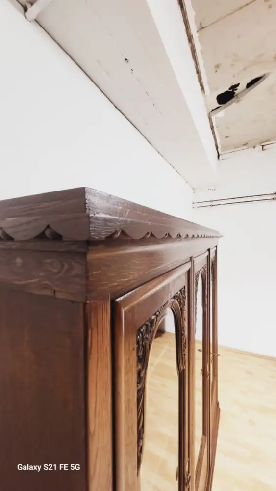 Bücherschrank Vitrine Bibolotheksschrank Antik ca 1910 7