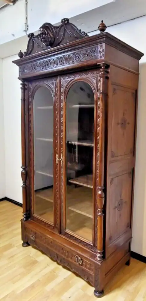 Vitrine Bibolotheksschrank Bücherschrank Herrenzimmer  Antik ca. 1900 Jh. 1