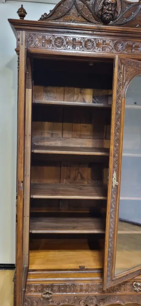 Vitrine Bibolotheksschrank Bücherschrank Herrenzimmer  Antik ca. 1900 Jh. 6