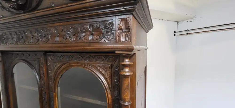 Vitrine Bibolotheksschrank Bücherschrank Herrenzimmer  Antik ca. 1900 Jh. 9