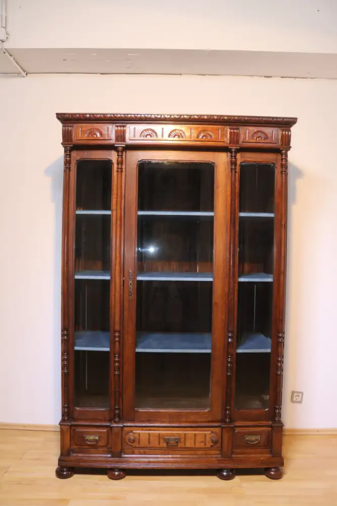 Bücherschrank Vitrine Wohnzimmer Anrichte Antik um 1900 0