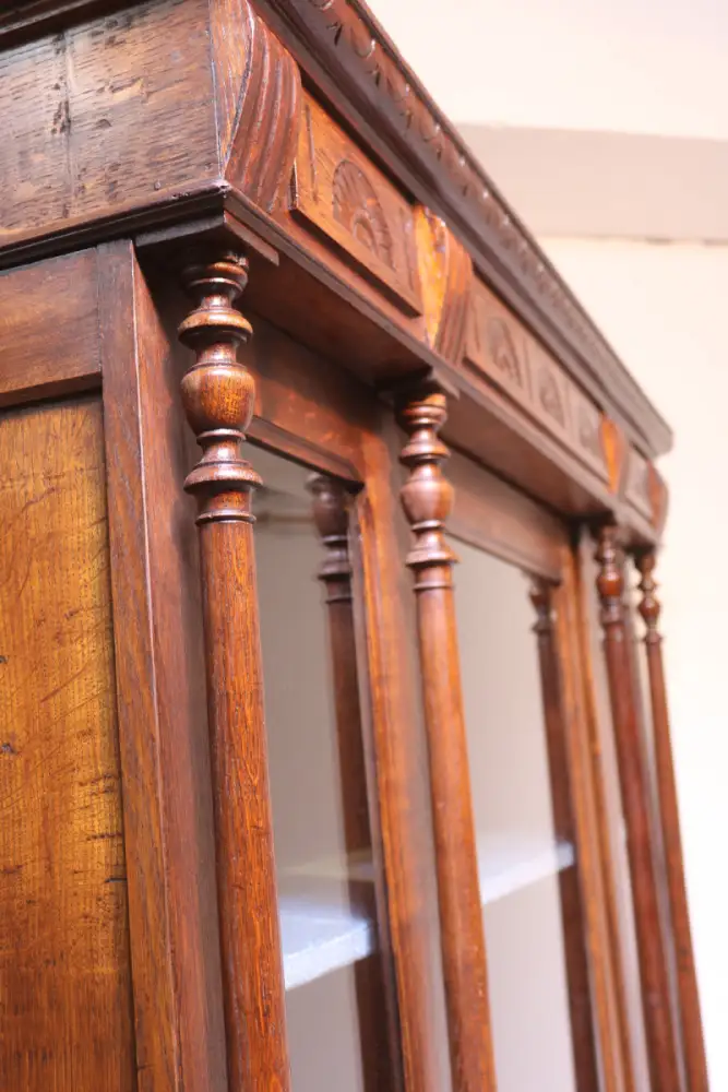 Bücherschrank Vitrine Wohnzimmer Anrichte Antik um 1900 9