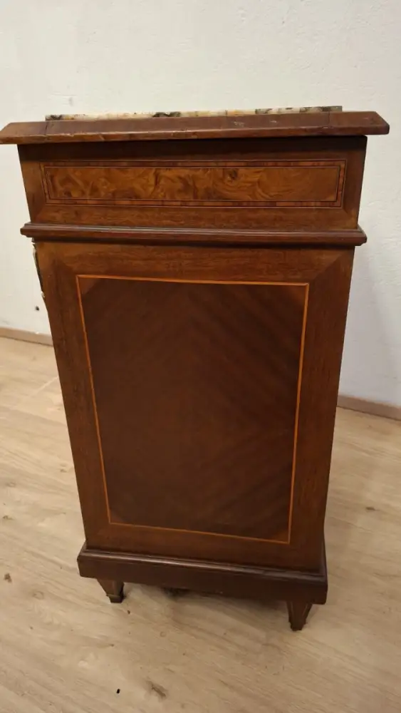 Antik 2 Nachtschränke  Frankreich Marmor ca. 1900Jh. 10