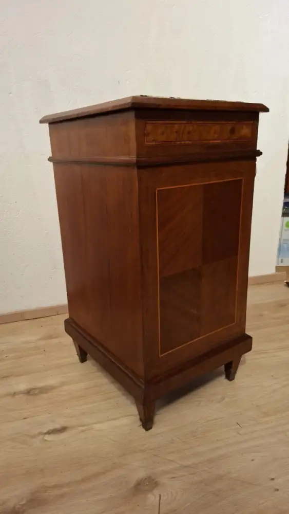 Antik 2 Nachtschränke  Frankreich Marmor ca. 1900Jh. 13