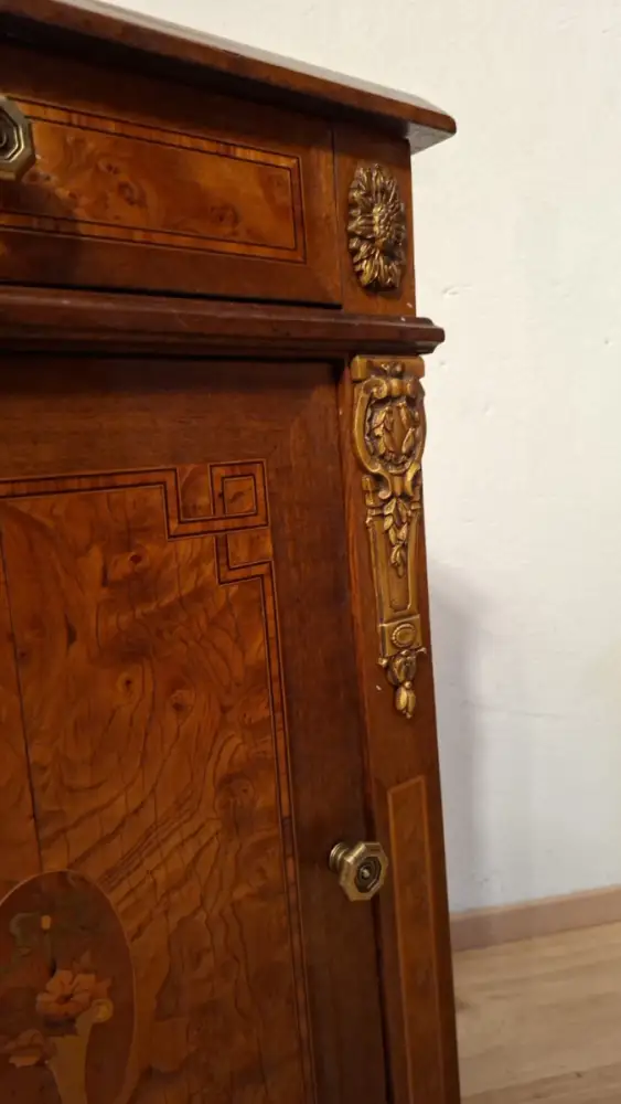 Antik 2 Nachtschränke  Frankreich Marmor ca. 1900Jh. 15